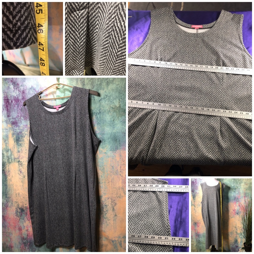 π Woman Within Plus Size Fish bone pattern Dress - Picture 7 of 8